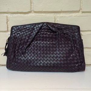 Vintage Bottega Veneta Intrecciato Eggplant Clutch